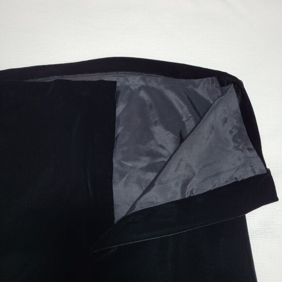 TALBOTS Black Velvet Silk Blend Maxi Skirt Size 12 Back Slit Lined Gothic - Picture 7 of 8